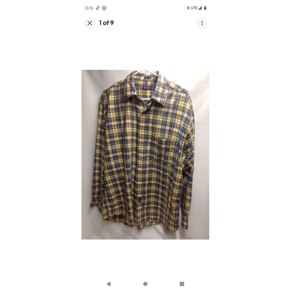 Gant‎ Shirt Mens Large Twill Multicolor Button Up Plaid Long Sleeve Fall Madras